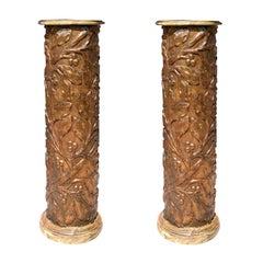 Pair of 17th c. Gilt Columns