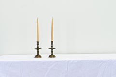 Pair of 17th Century Flemish Brass Candlesticks