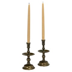 Antique Pair of 17th Century Brass Candlesticks