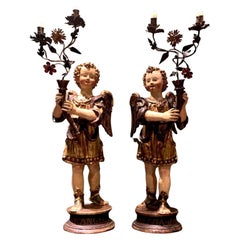 Antique Pair of 17th Century  Angels