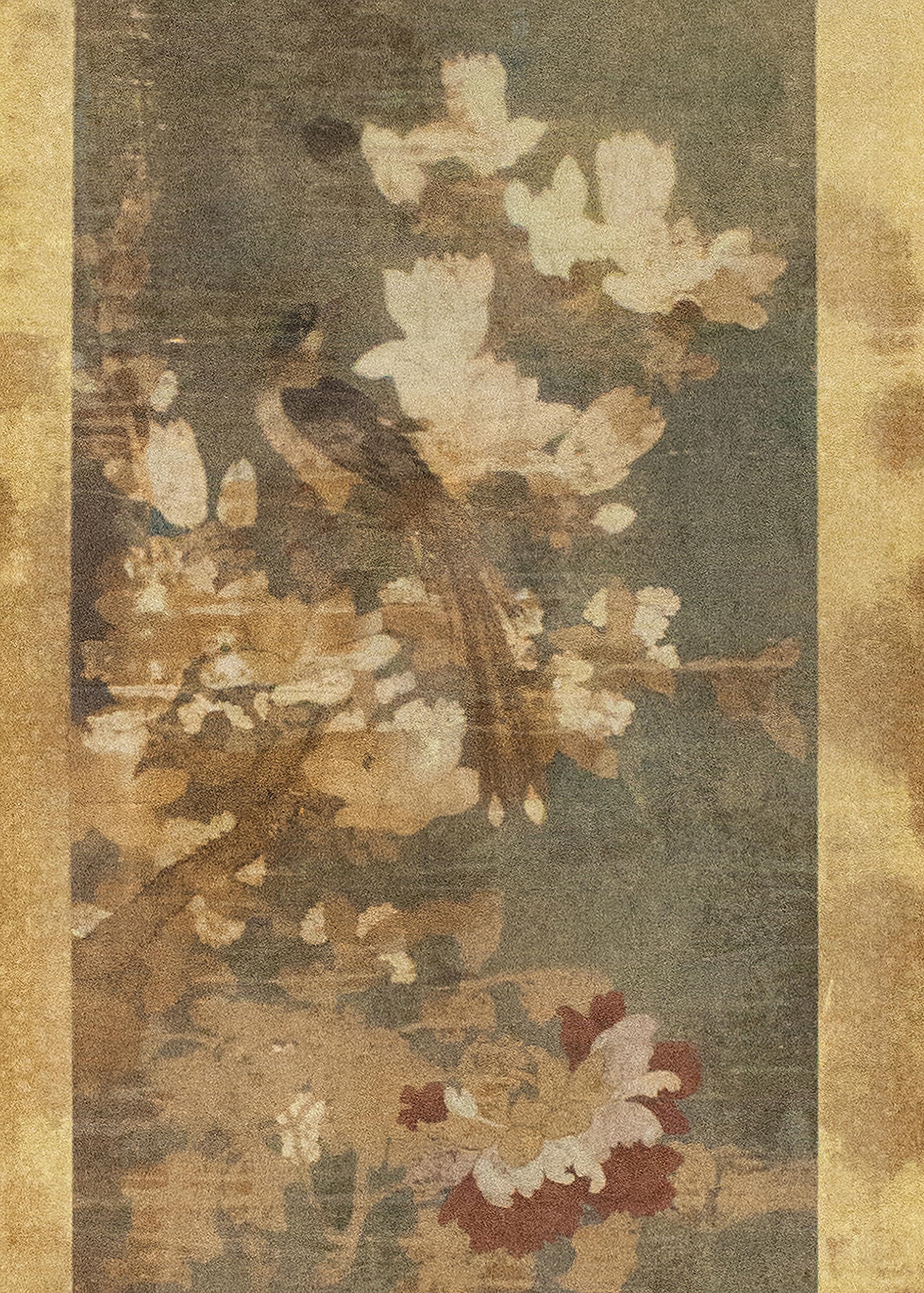 18th Century and Earlier Pair of 17th Century Chinese Huaniaohua Paintings with Gilded Frames For Sale