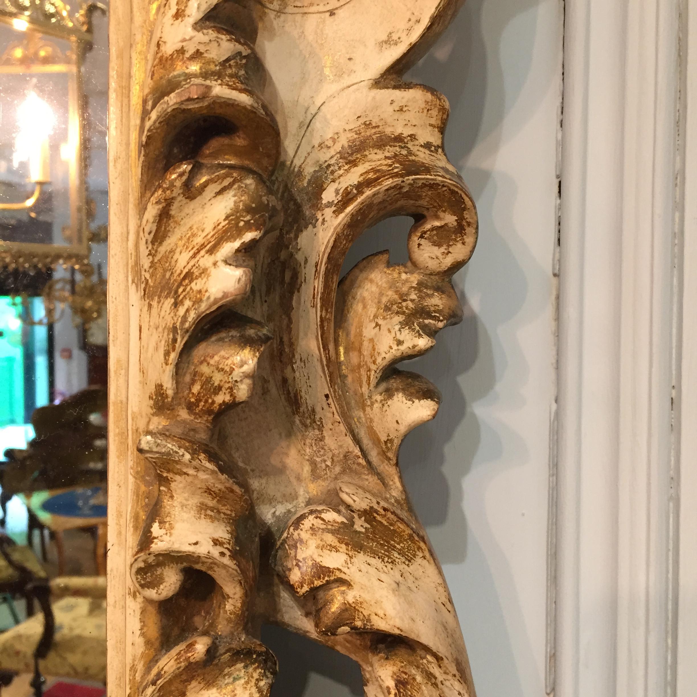 Pair of 17th Century English Carved Wood, Gesso and Parcel Gilt Frames 2