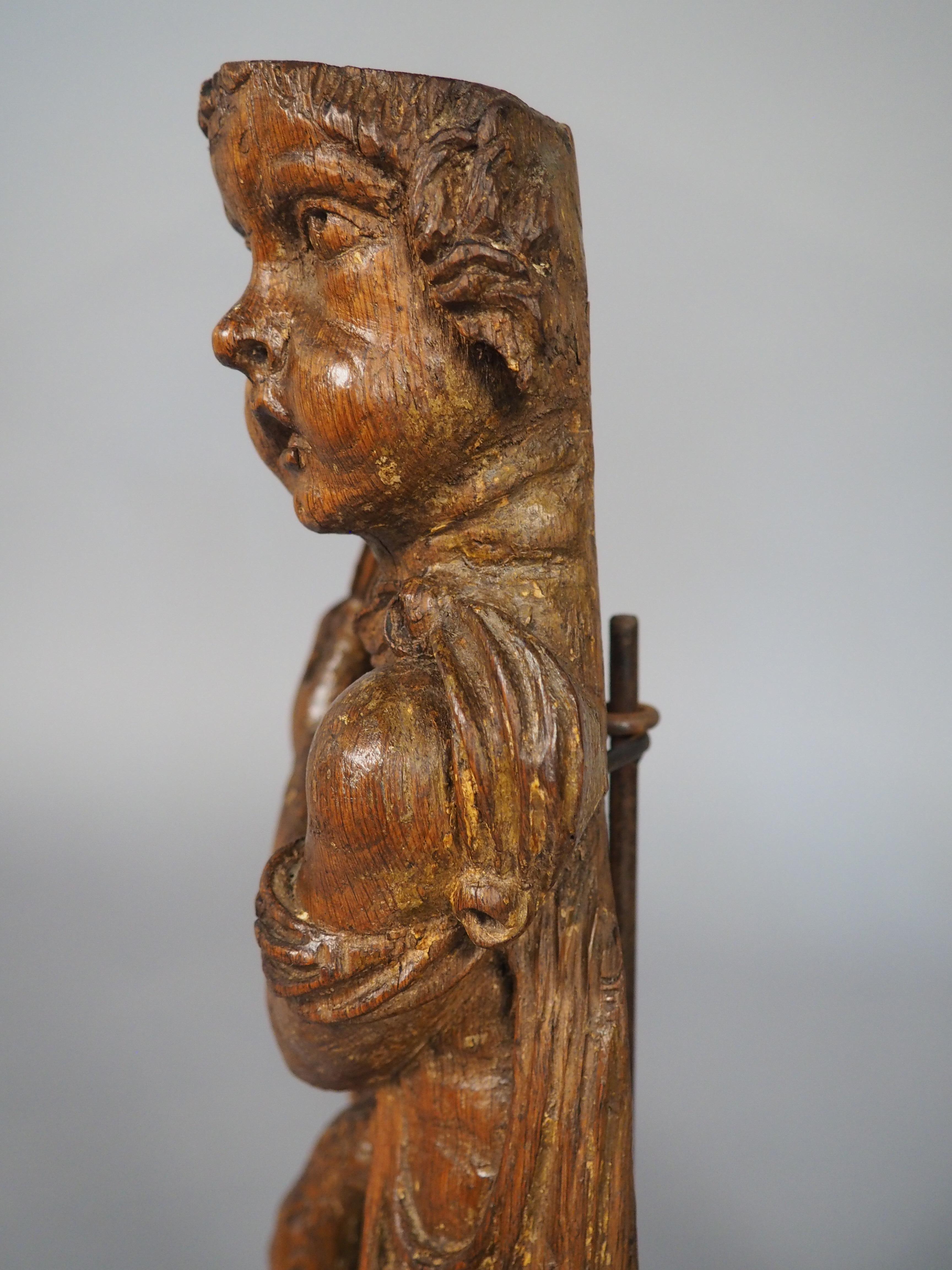 Coppia di sculture di putti fiamminghi del XVII secolo su supporti in ferro contemporanei in vendita 13