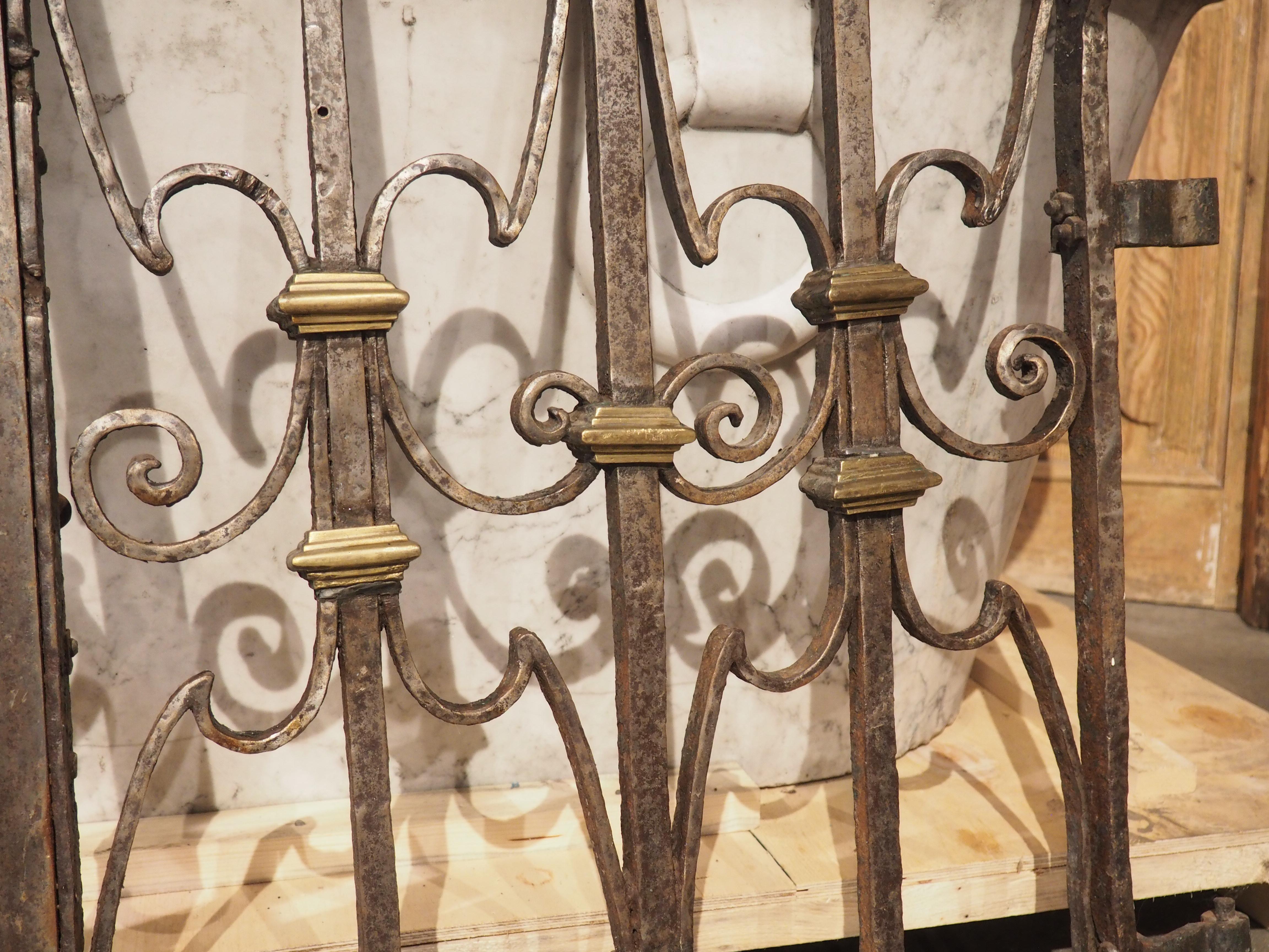 Pair of 17th Century Forged Iron and Bronze Gates from the French Basque Country In Good Condition In Dallas, TX