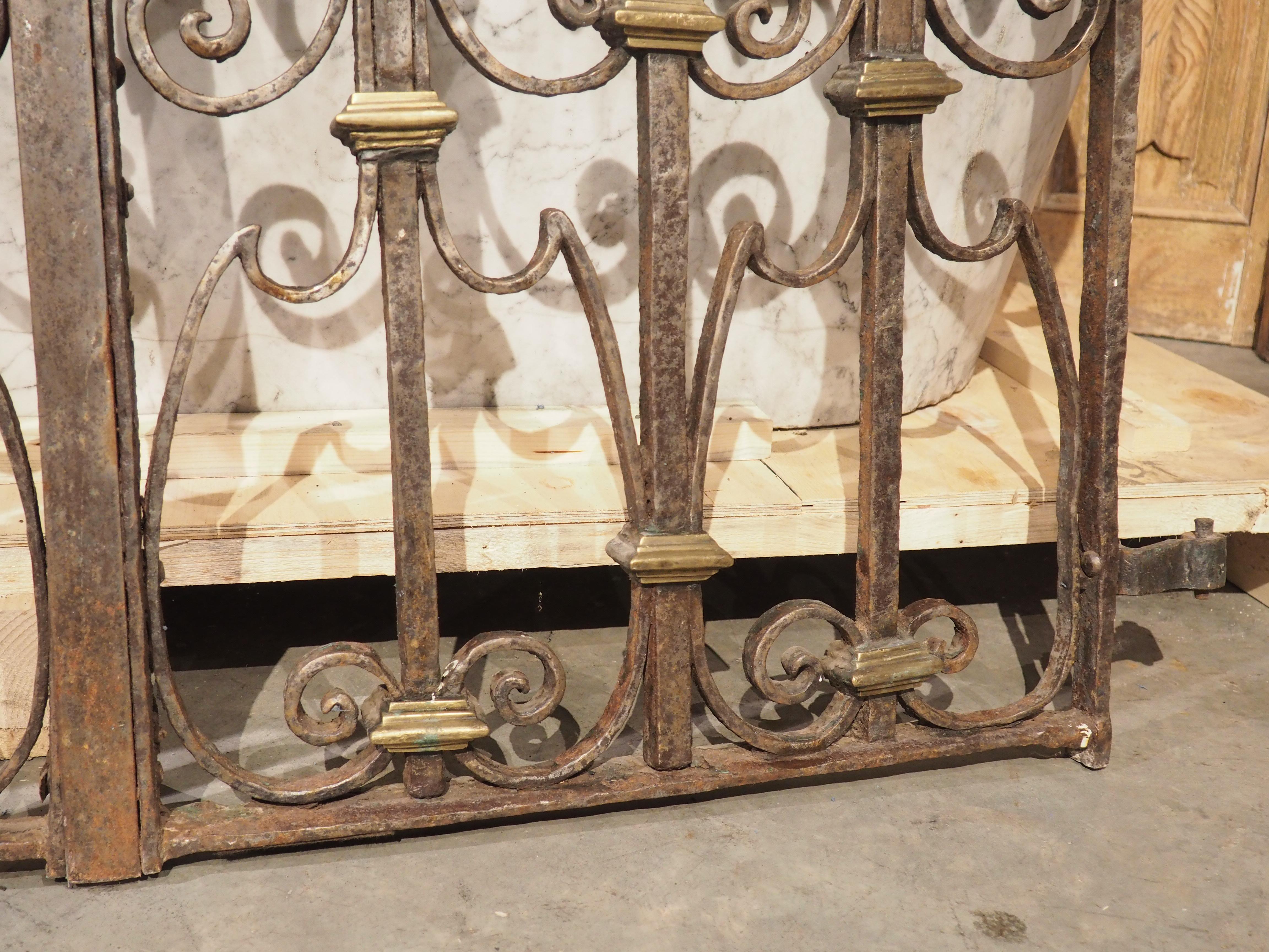 18th Century and Earlier Pair of 17th Century Forged Iron and Bronze Gates from the French Basque Country