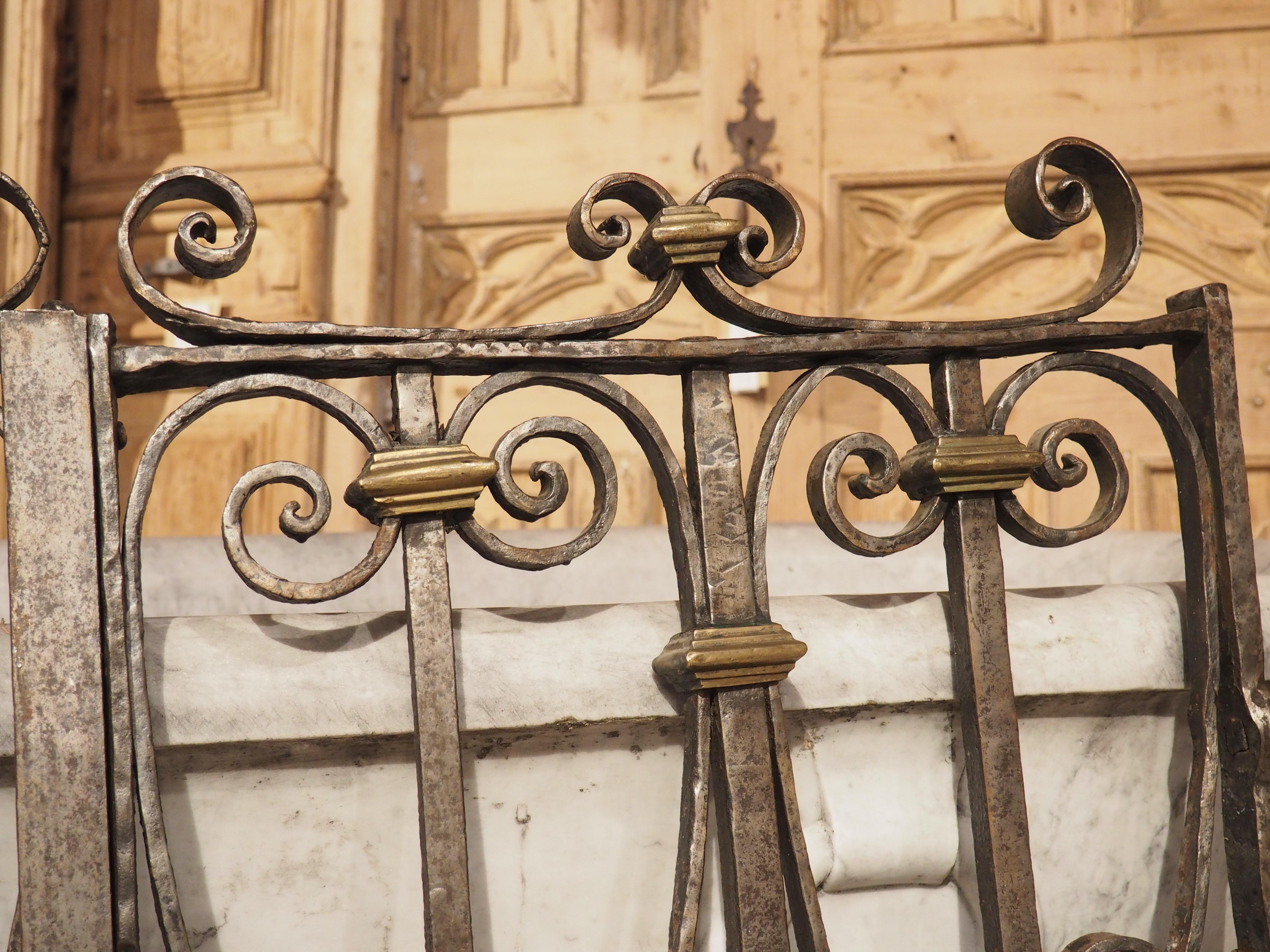 Metal Pair of 17th Century Forged Iron and Bronze Gates from the French Basque Country