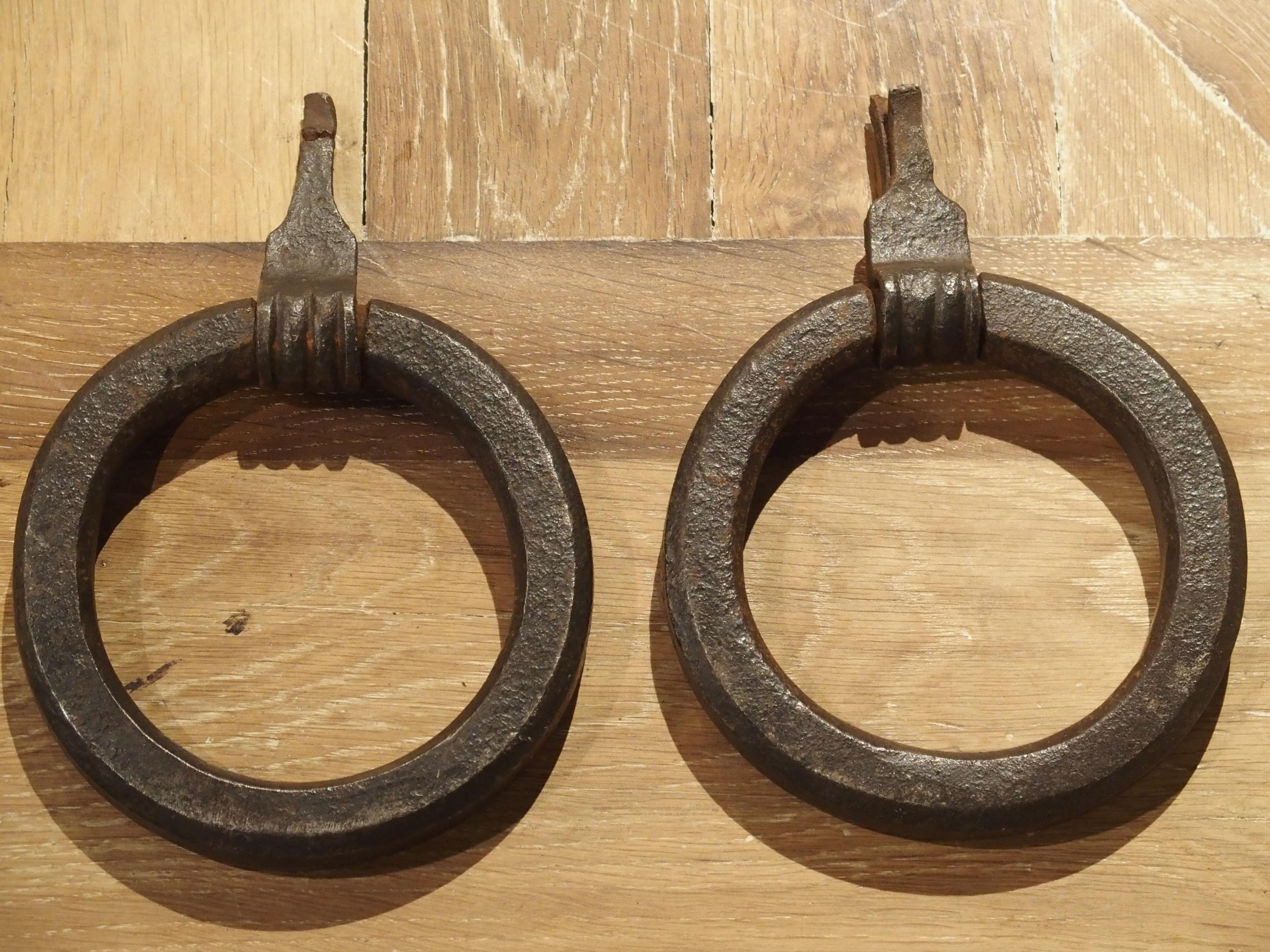 Pair of 17th Century Forged Iron Door Knockers from Tuscany 3