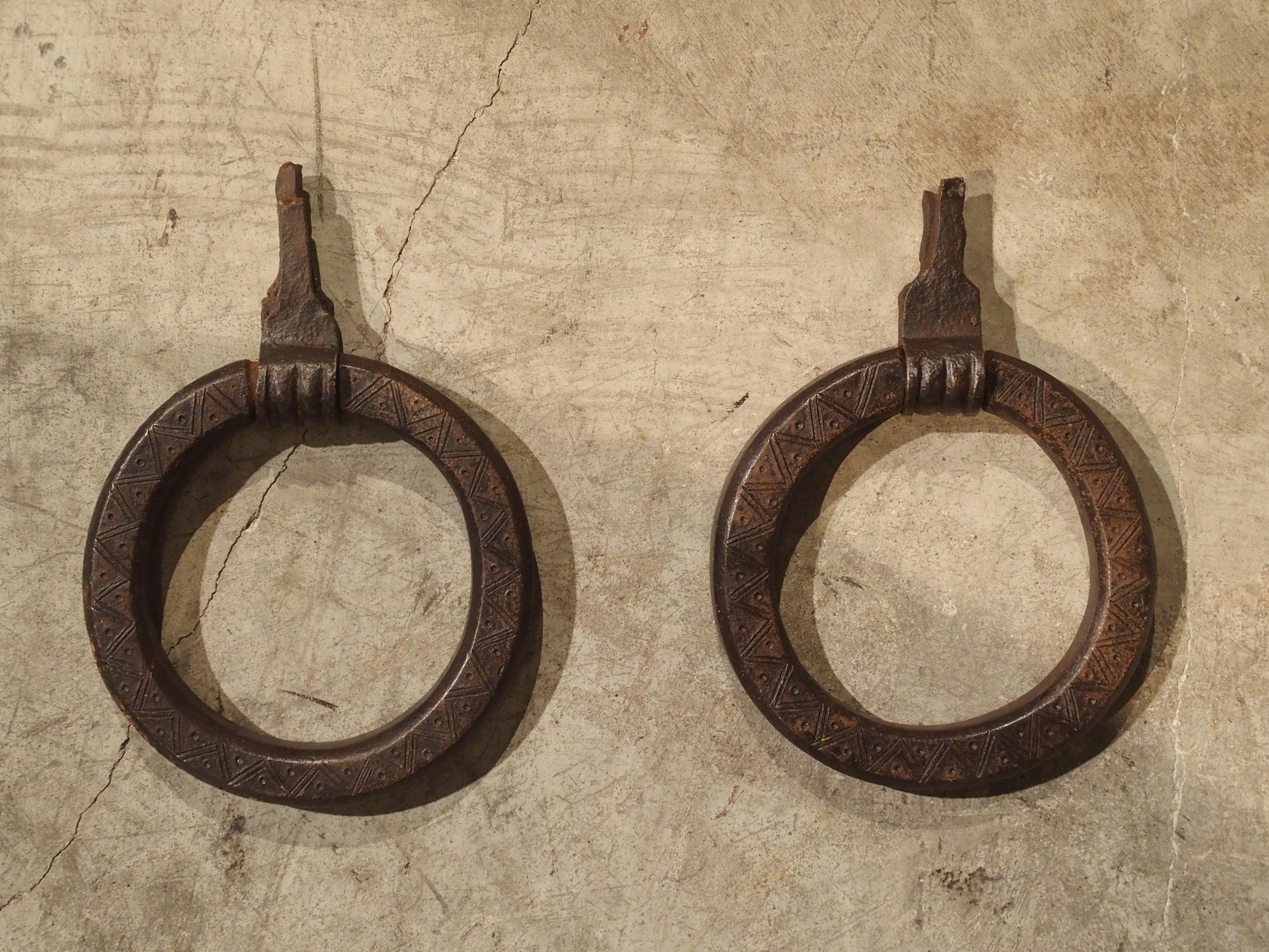 Pair of 17th Century Forged Iron Door Knockers from Tuscany 6