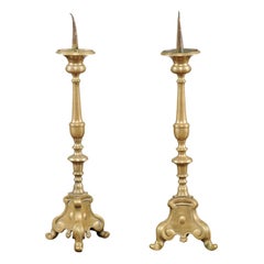 Pair of 17th Century French Brass Candlesticks