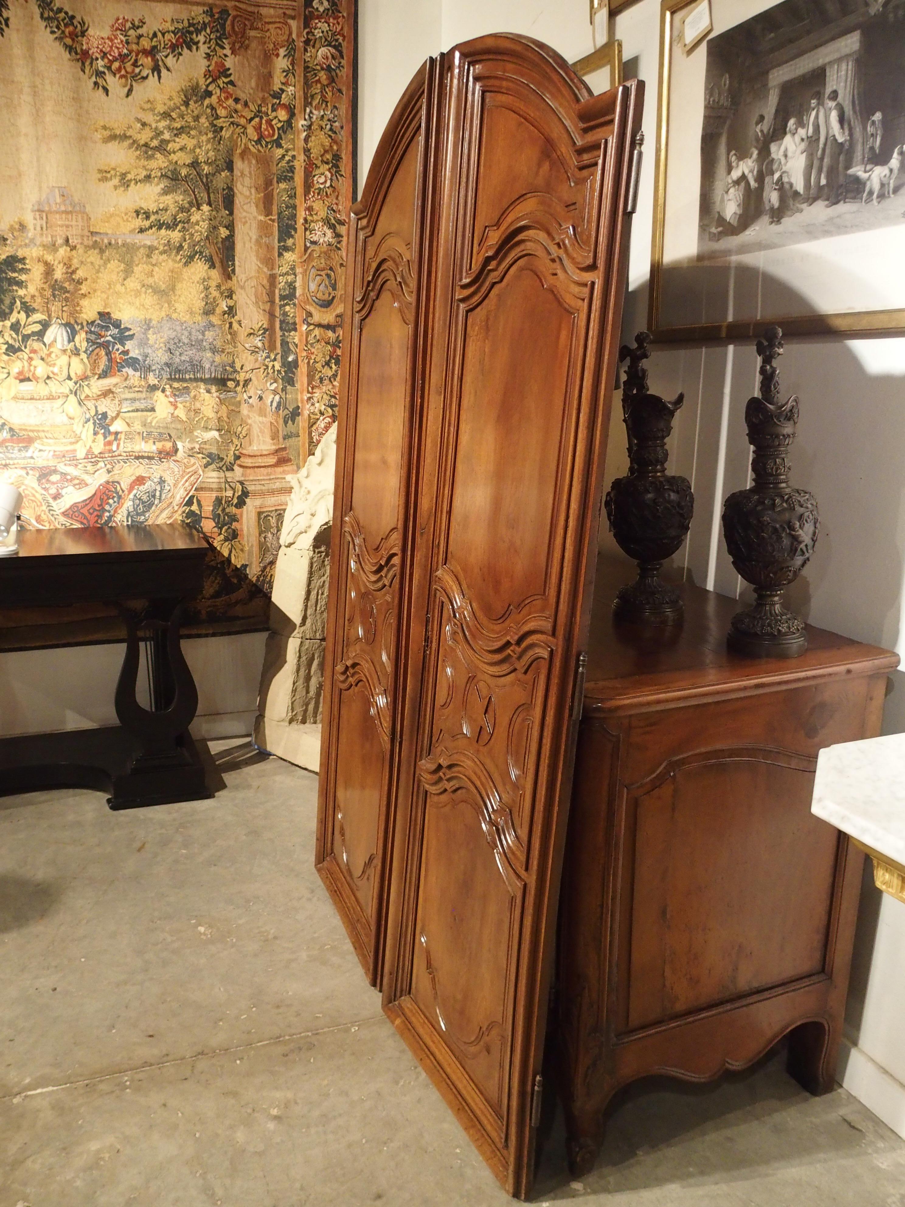 Pair of 17th Century French Walnut Wood Armoire Doors 2