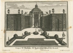 Pair of 17th-Century Garden Engravings – Mirabell Pavilion & Cascade, ca. 1670