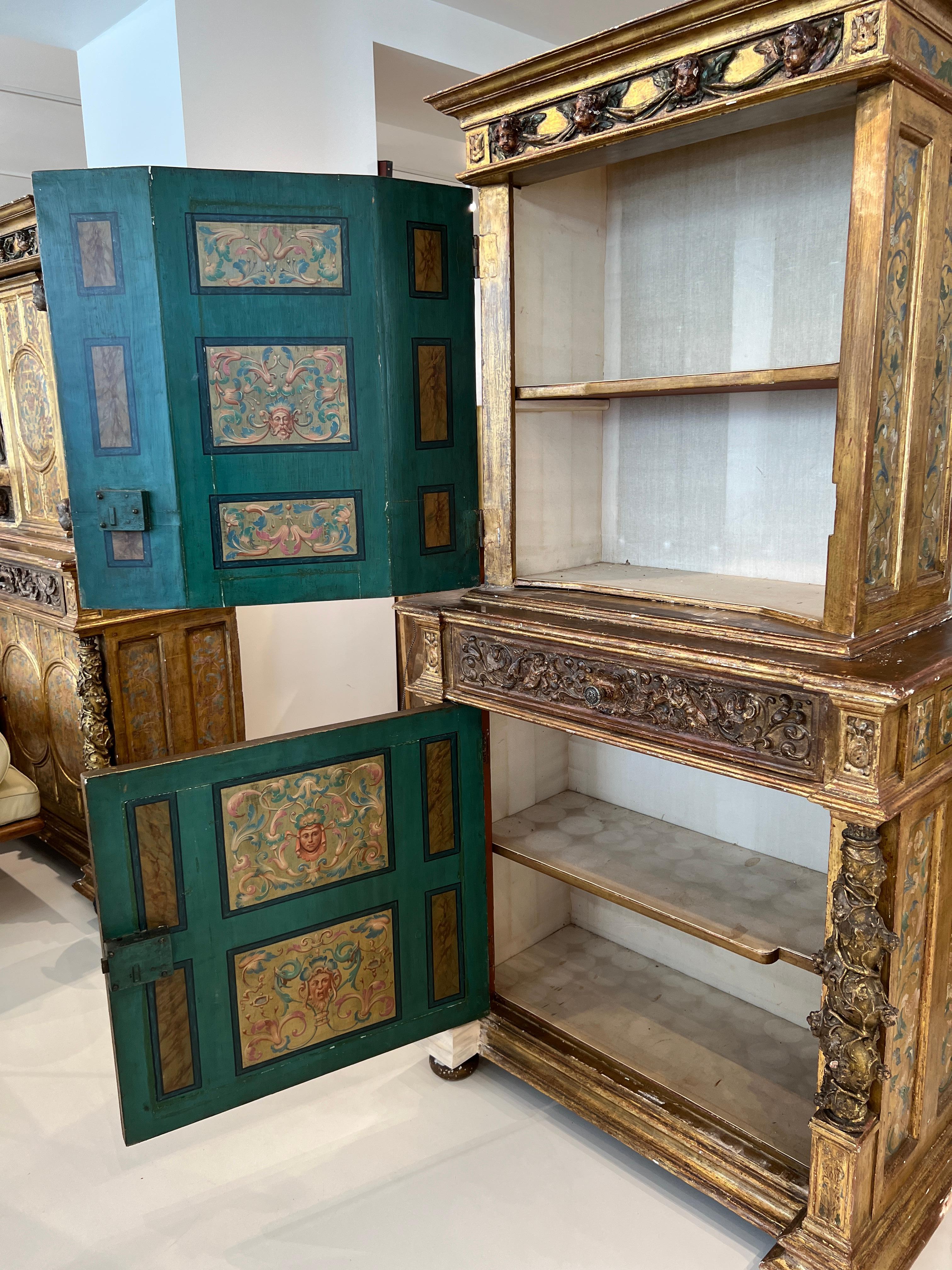  Pair of 17th Century Gilded Cabinets 2