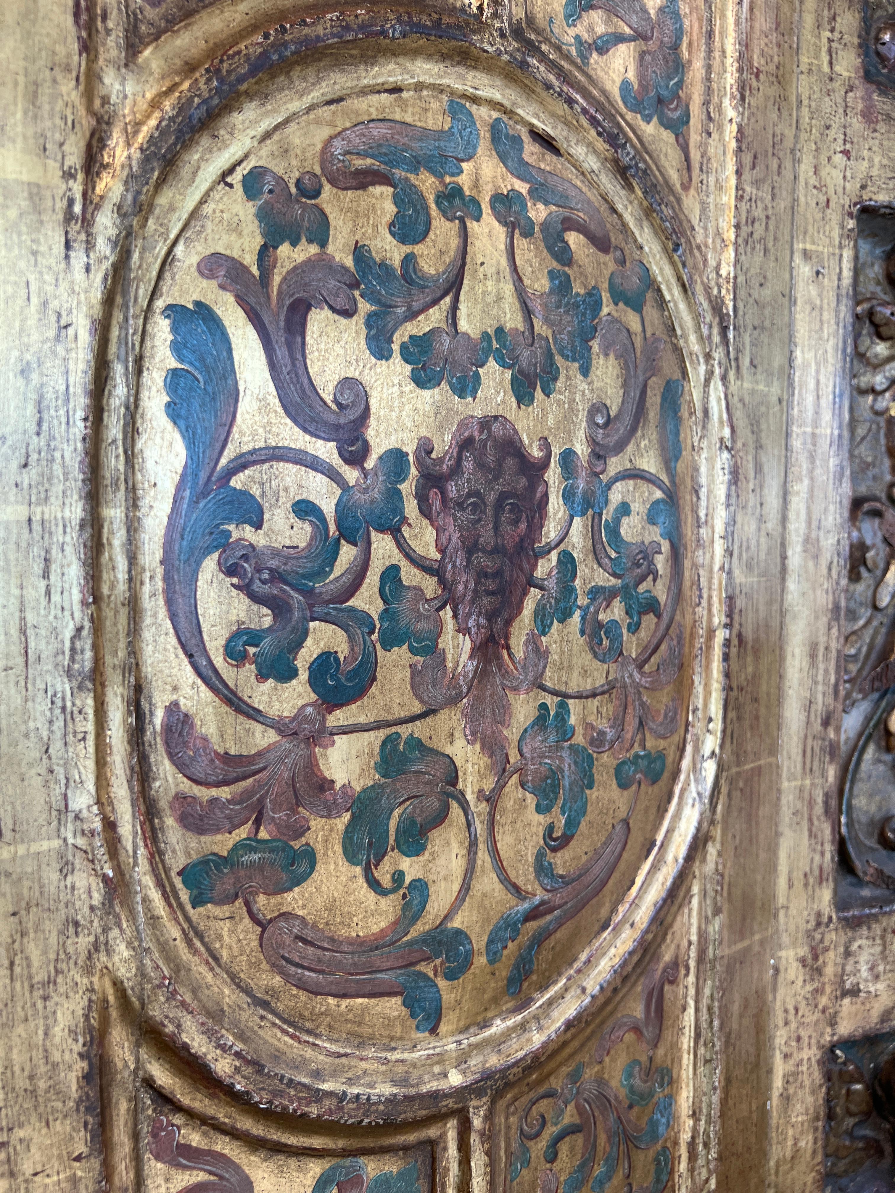 Italian  Pair of 17th Century Gilded Cabinets