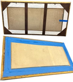 Pareja de grabados de escenas de batallas de Alejandro enmarcados en madera dorada del siglo XVII