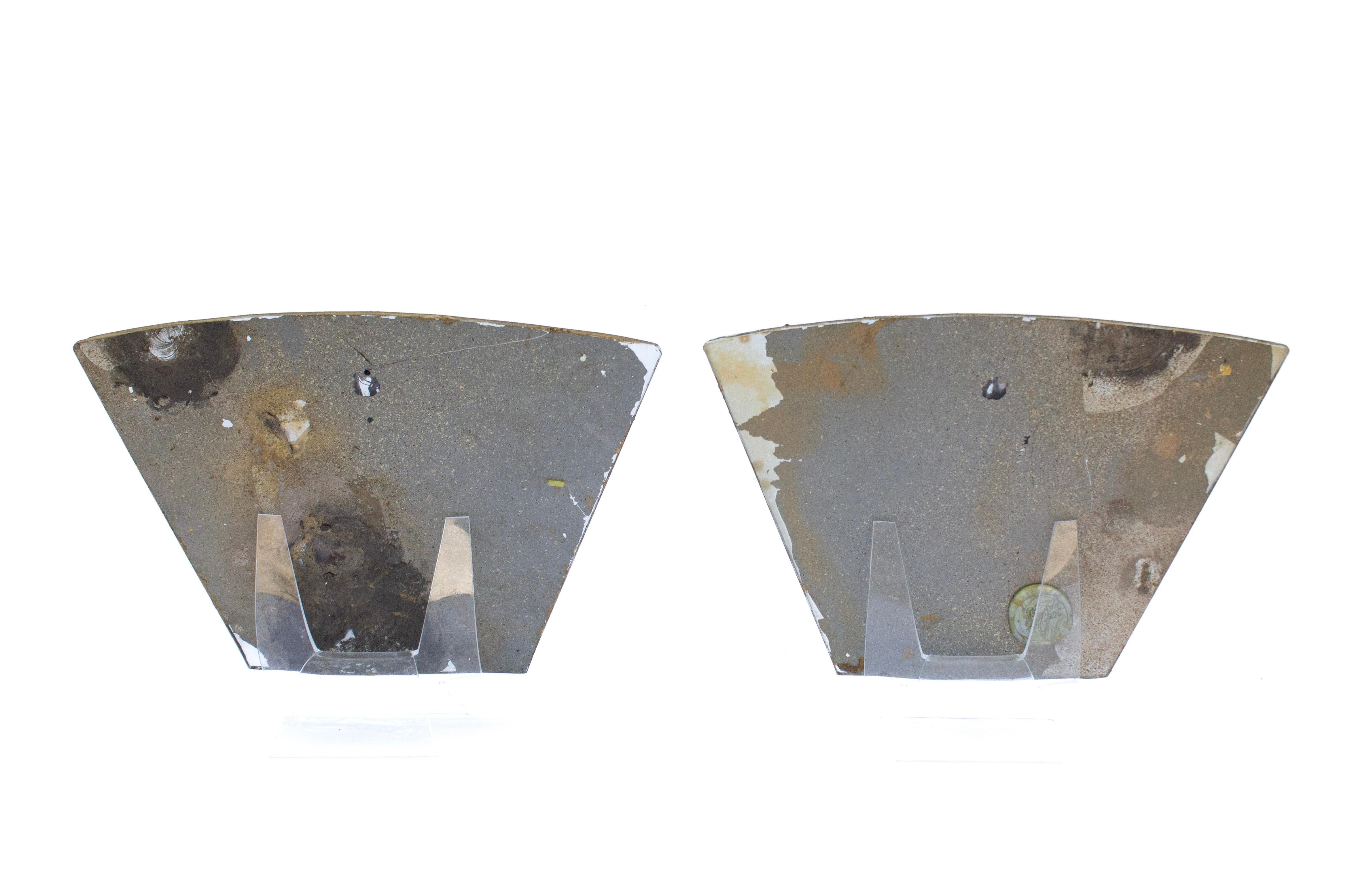 18th Century and Earlier Pair of 17th Century Italian Angel Heads on Antique Mercury Mirrors For Sale