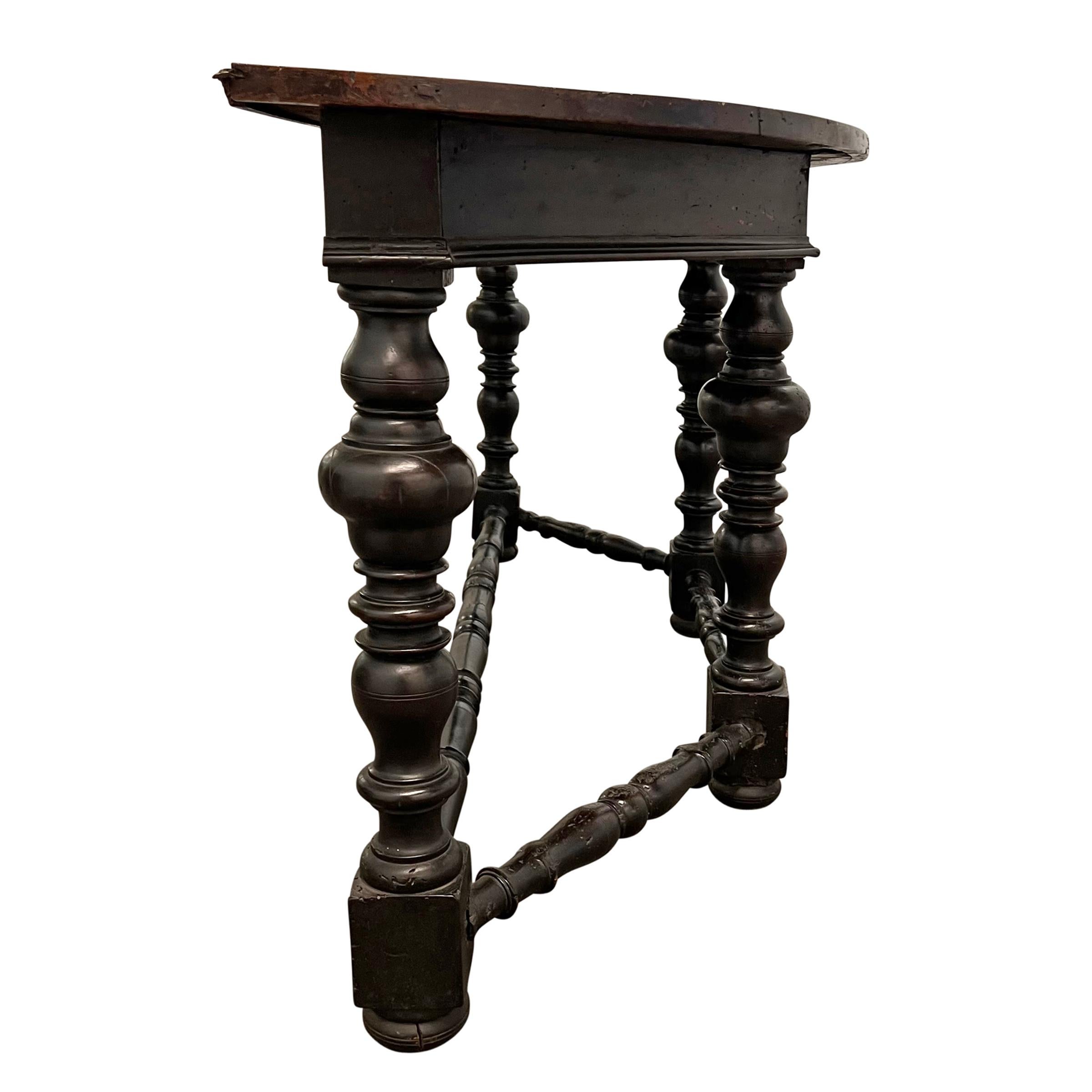 Pair of 17th Century Italian Baroque Console Tables For Sale 4