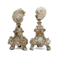 Pair of 17th Century 'Florence Fragments' with Fossil Shells & Calcite Crystals