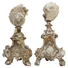 Pair of 17th Century 'Florence Fragments' with Fossil Shells & Calcite Crystals