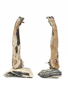 Pair of 17th Century Italian Carved Arms of Christ with Crystal on Tourmaline