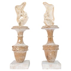 Pair of 17th Century 'Florence Fragment' Vases with Fossil Agate Coral