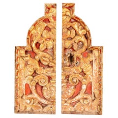 Pair of 17th Century Italian Giltwood Cabinet Doors