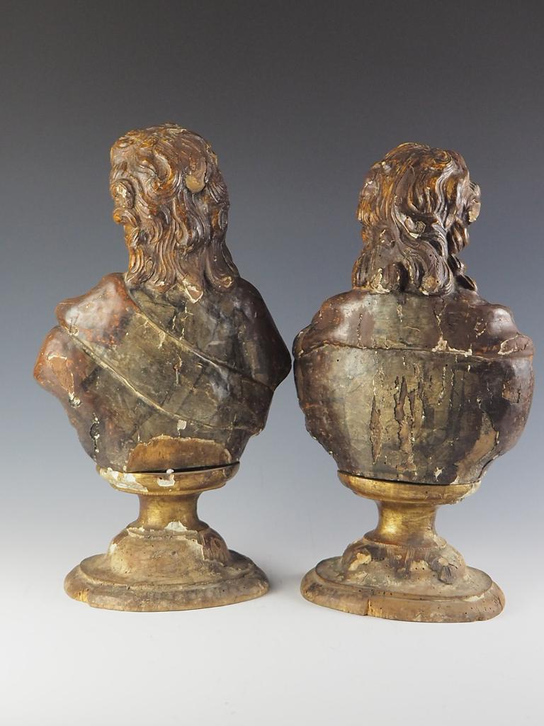Pair of 17th Century Italian Reliquary Busts For Sale 1