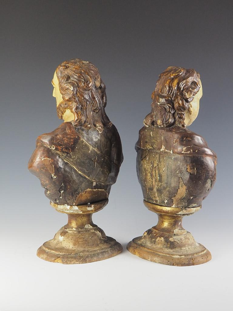 Pair of 17th Century Italian Reliquary Busts For Sale 2