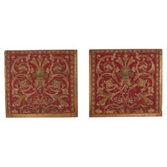Pair of 17th Century Italian Renaissance Silk Panels