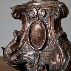 Pair of 17th Century Italian Silvered Copper Pricket Lamps
