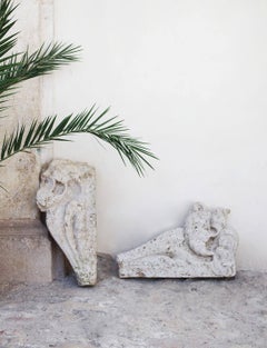 Pair of 17th Century Italian Travertine Mantles