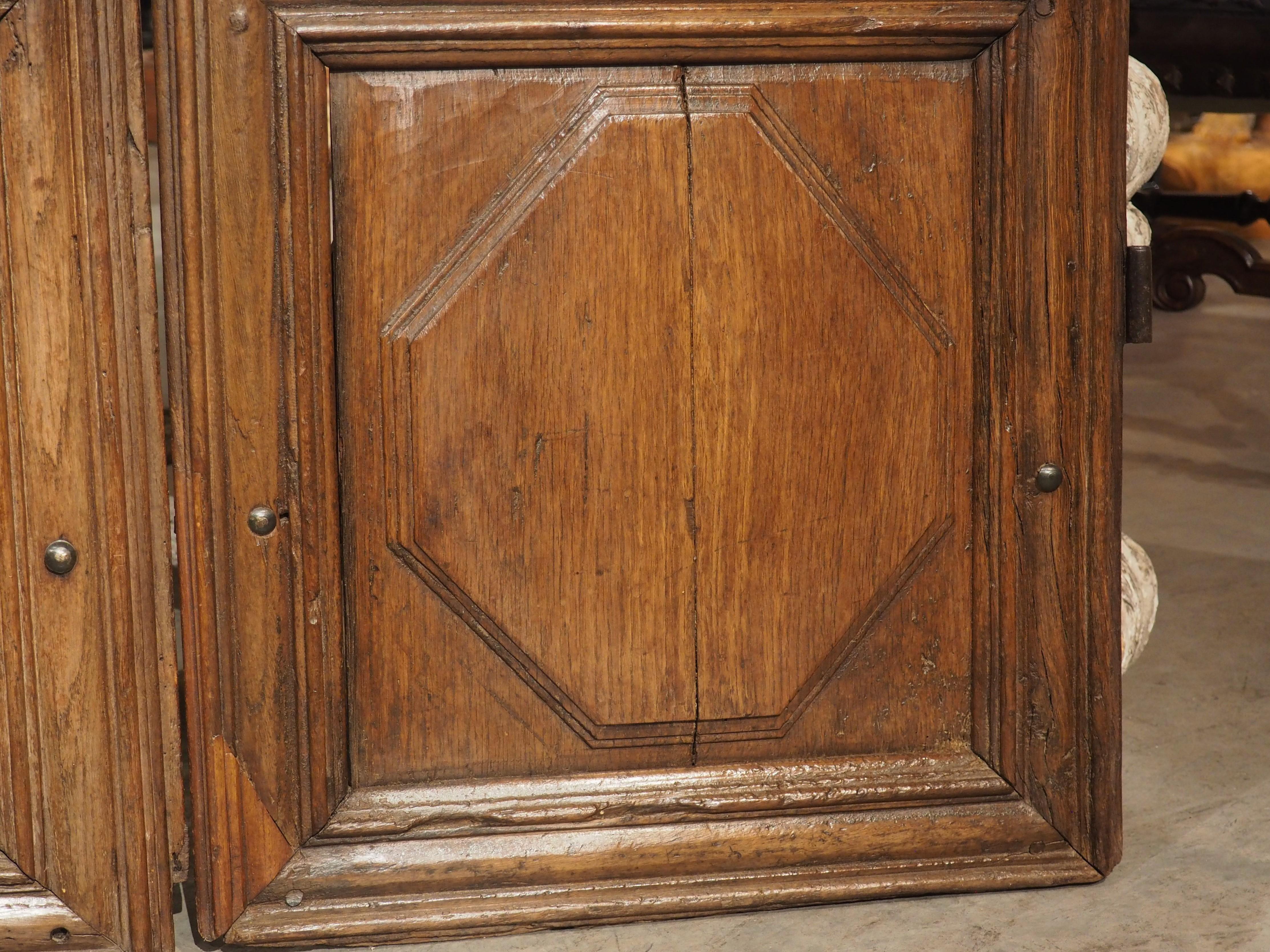 Pair of 17th Century Oak Armoire Doors from France For Sale 5