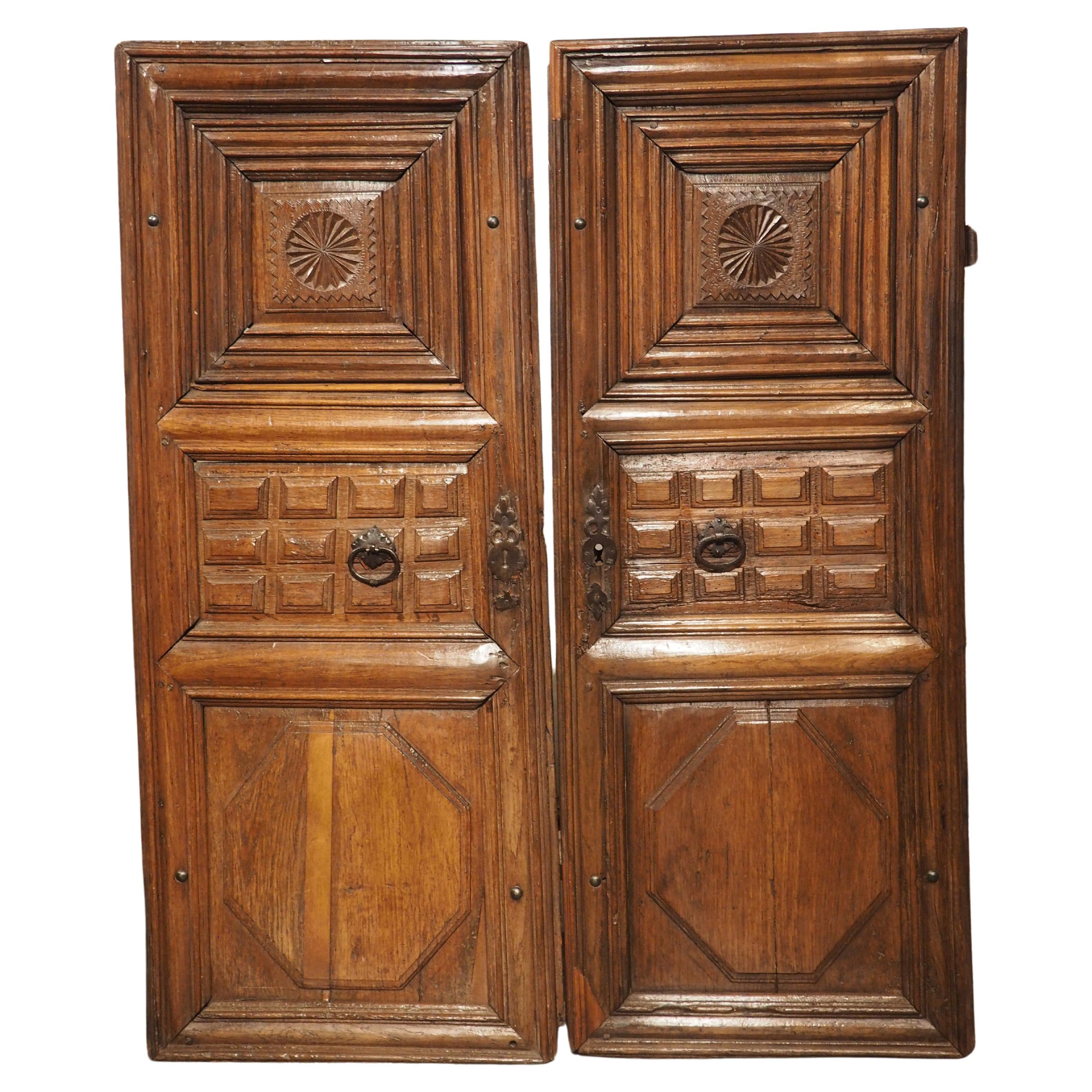Pair of 17th Century Oak Armoire Doors from France