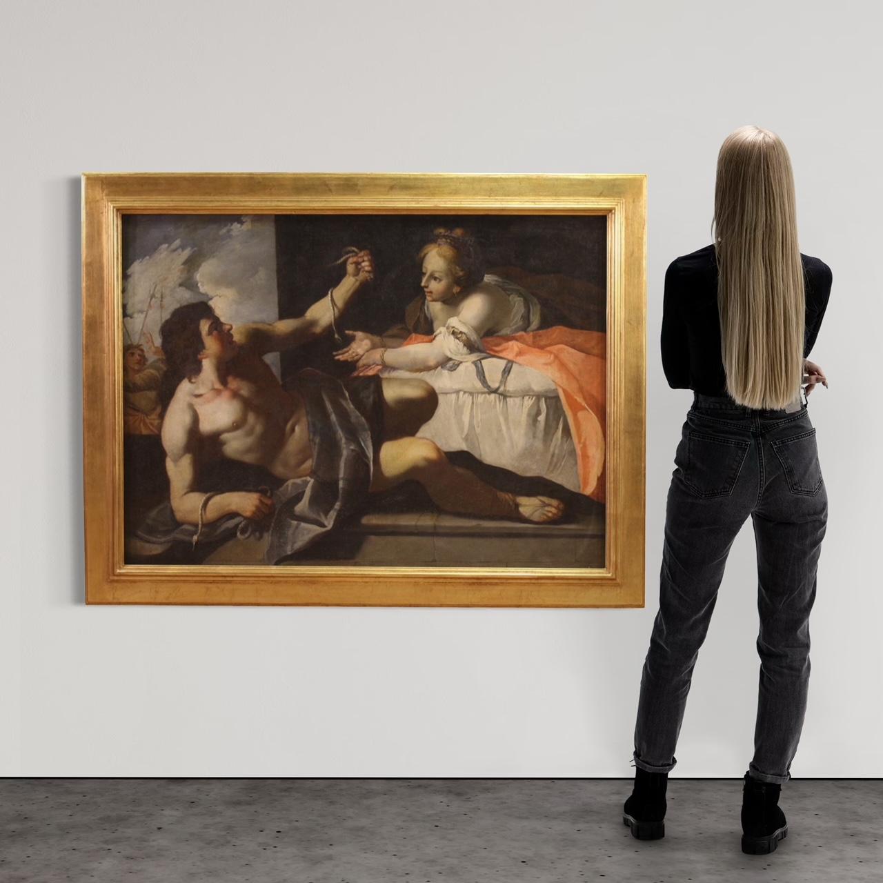 Pareja de óleos sobre lienzo del siglo XVII Pinturas bíblicas antiguas italianas, 1650 8