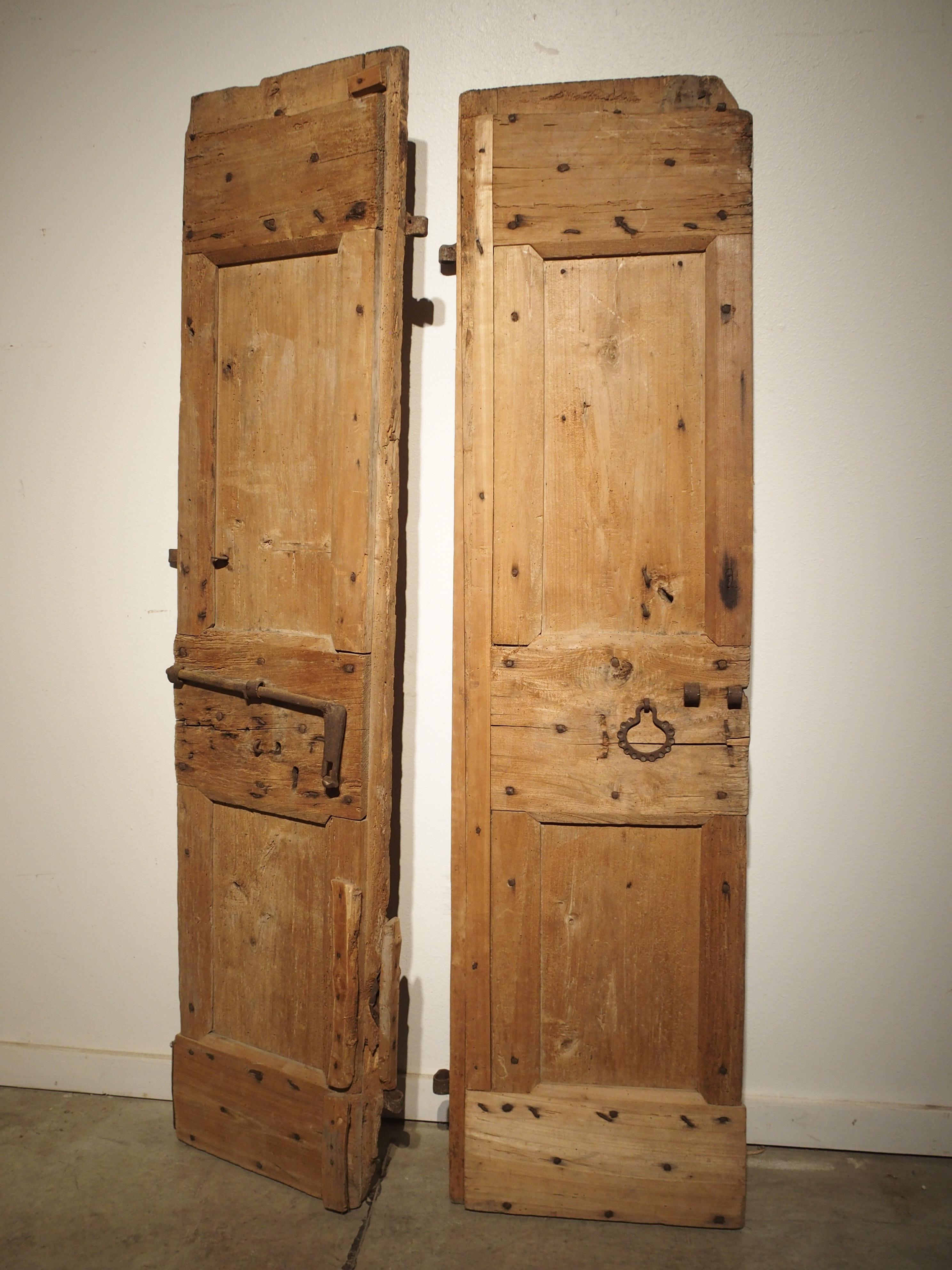Pair of 17th Century Pine and Iron Doors from Lombardy Italy 1