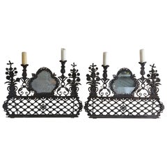 Pair of 17th Century Portuguese Repousse Altar Mirrors