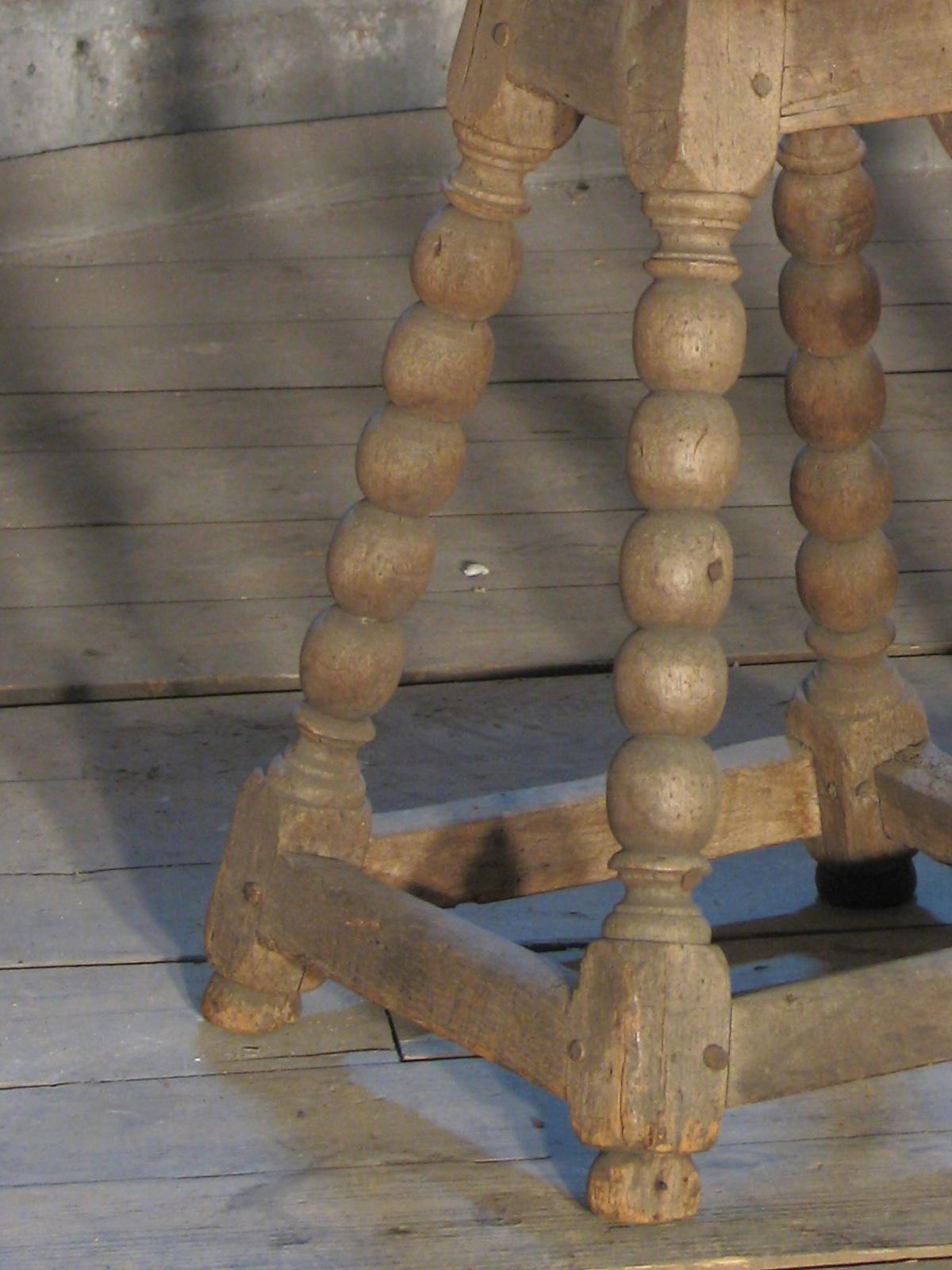 French Pair of 17th century Rustic Walnut Stools For Sale