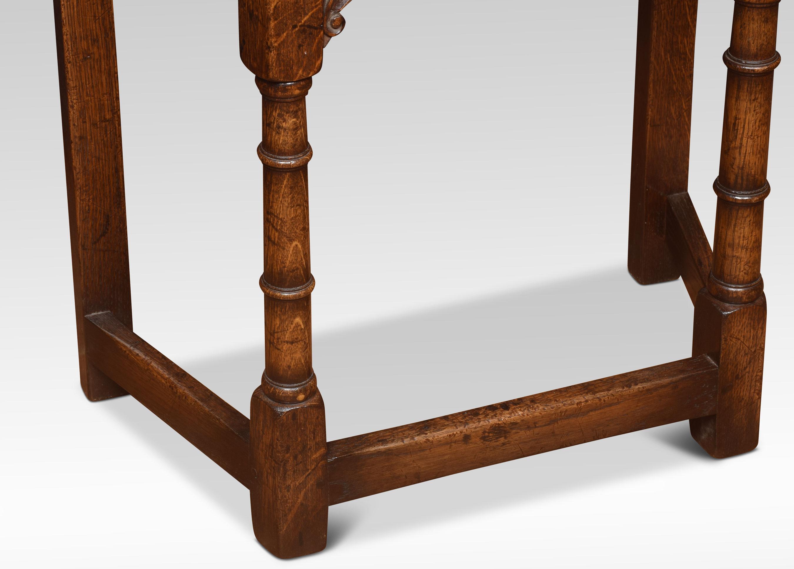 British Pair of 17th Century Style Oak Side Tables
