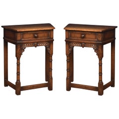 Pair of 17th Century Style Oak Side Tables