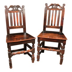 Pair of 17th Century West Country Joined Oak Chairs