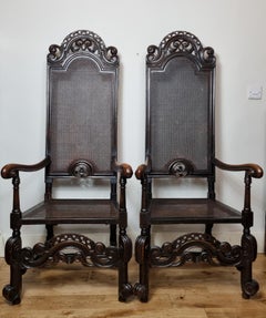 Pair of 17th Century Chairs William and Mary Walnut Armchairs
