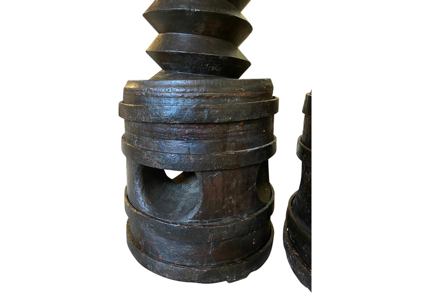 Pair Of 17th Century Wine Press Screws 8