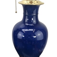 Pair of 18/19th Century Chinese Powder Blue Lamps