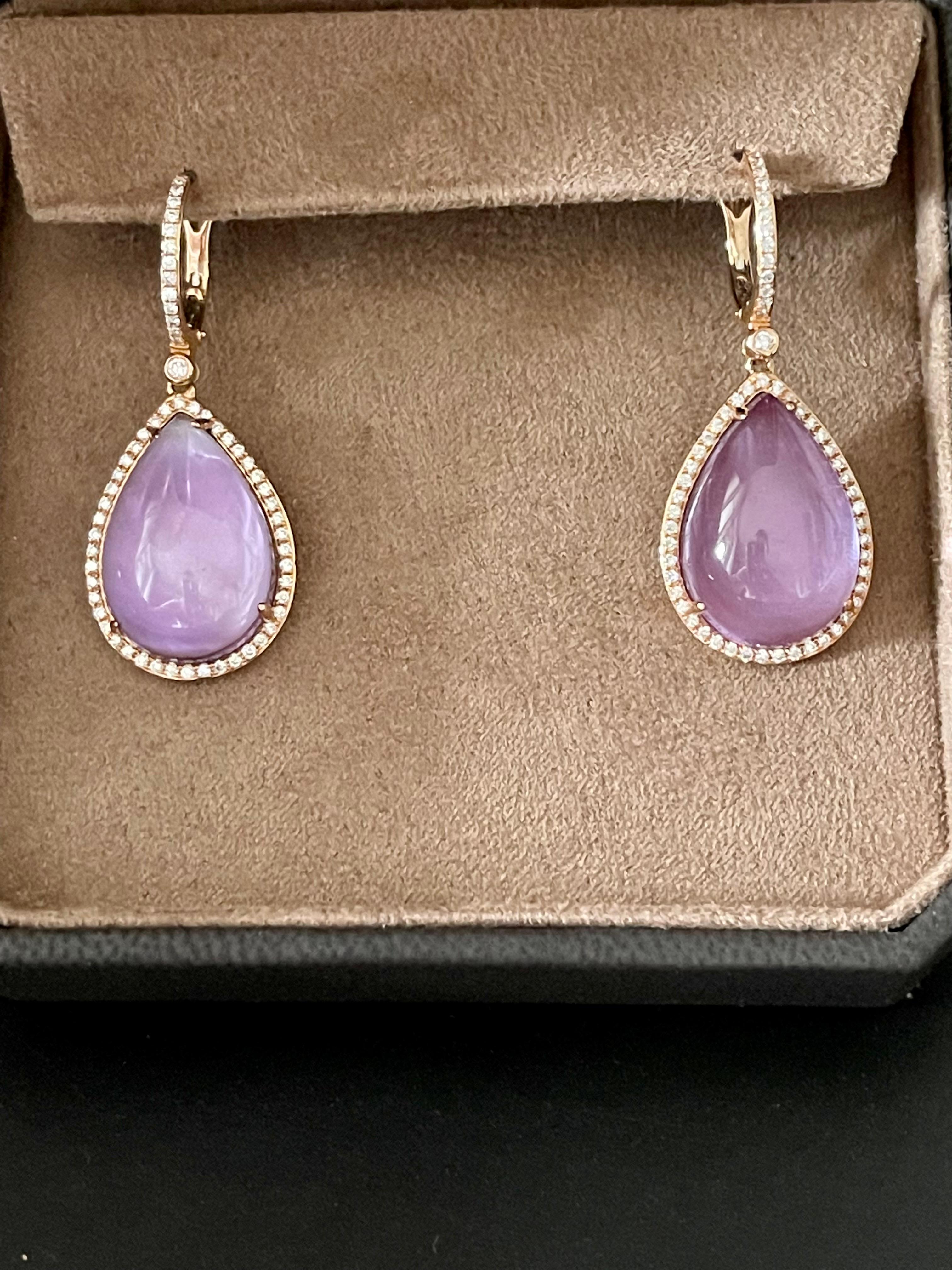 lilac pearl earrings