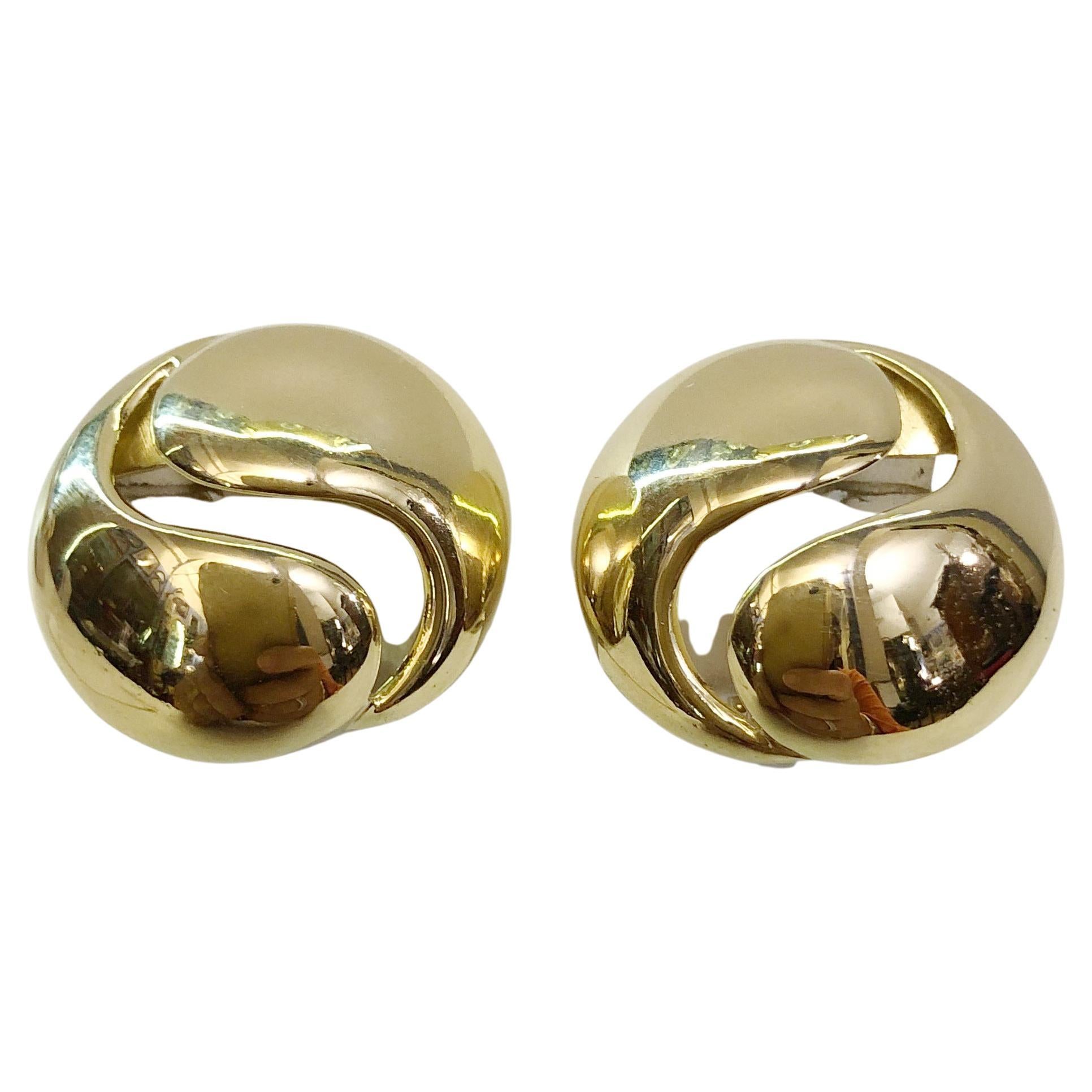 Pair of 18 Karat Gold Earrings For Sale