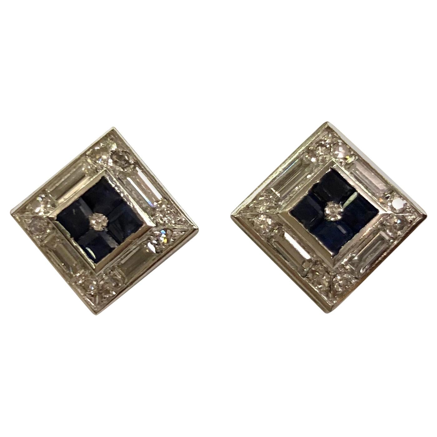 Mini Rajasthan 18K Gold Sapphire and Diamond Stud Earrings main image 1