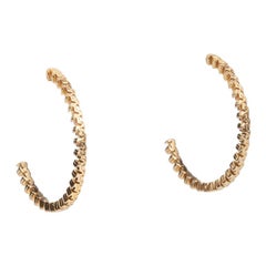 Pair of 18 Karat Gold Textured Hoops