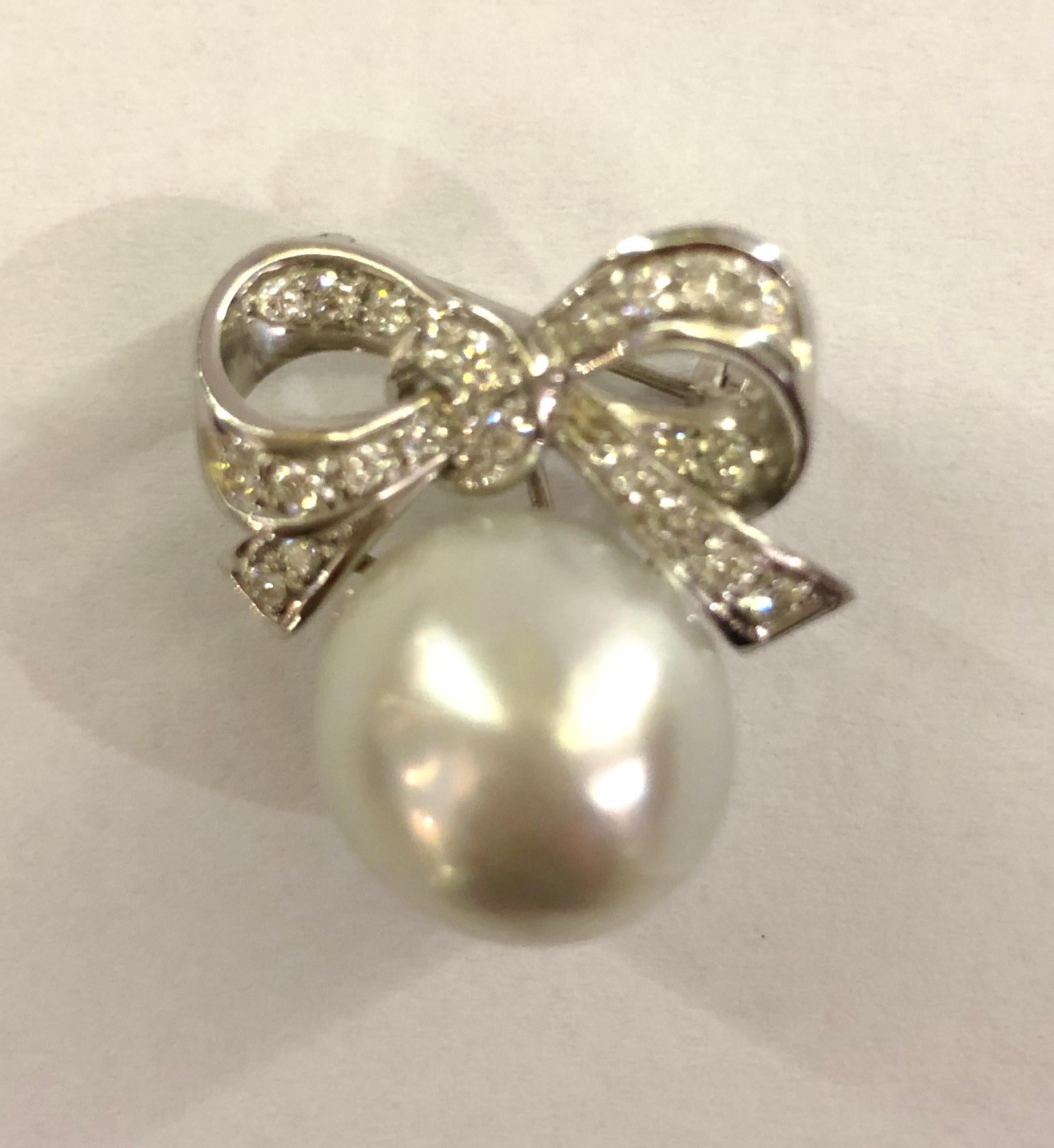 ribbon pearl earrings