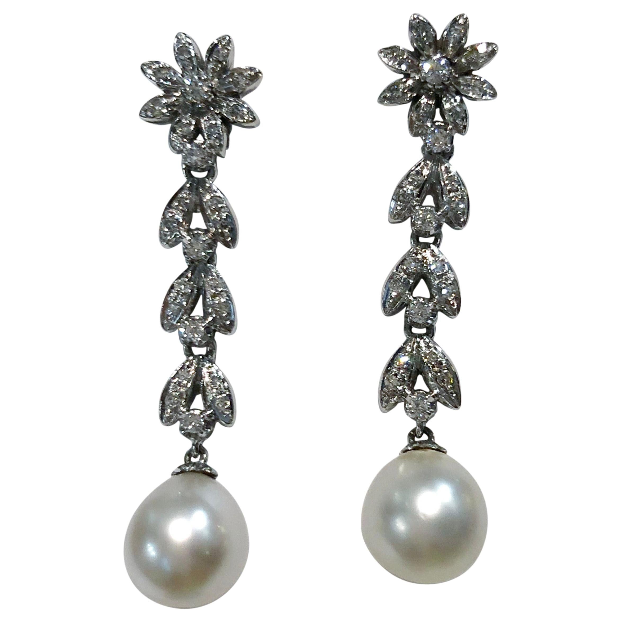 Chic Faux Emerald Cut Diamond Drop Earrings For Sale at 1stDibs