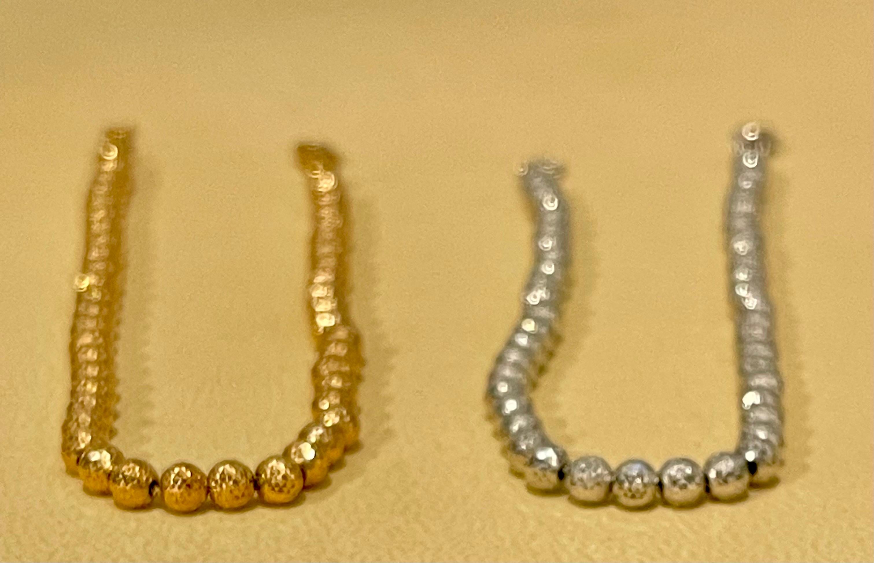 Pair of 18 Karat White Gold/ Rose Gold Ball Bracelets, 8.2 Gm For Sale 1