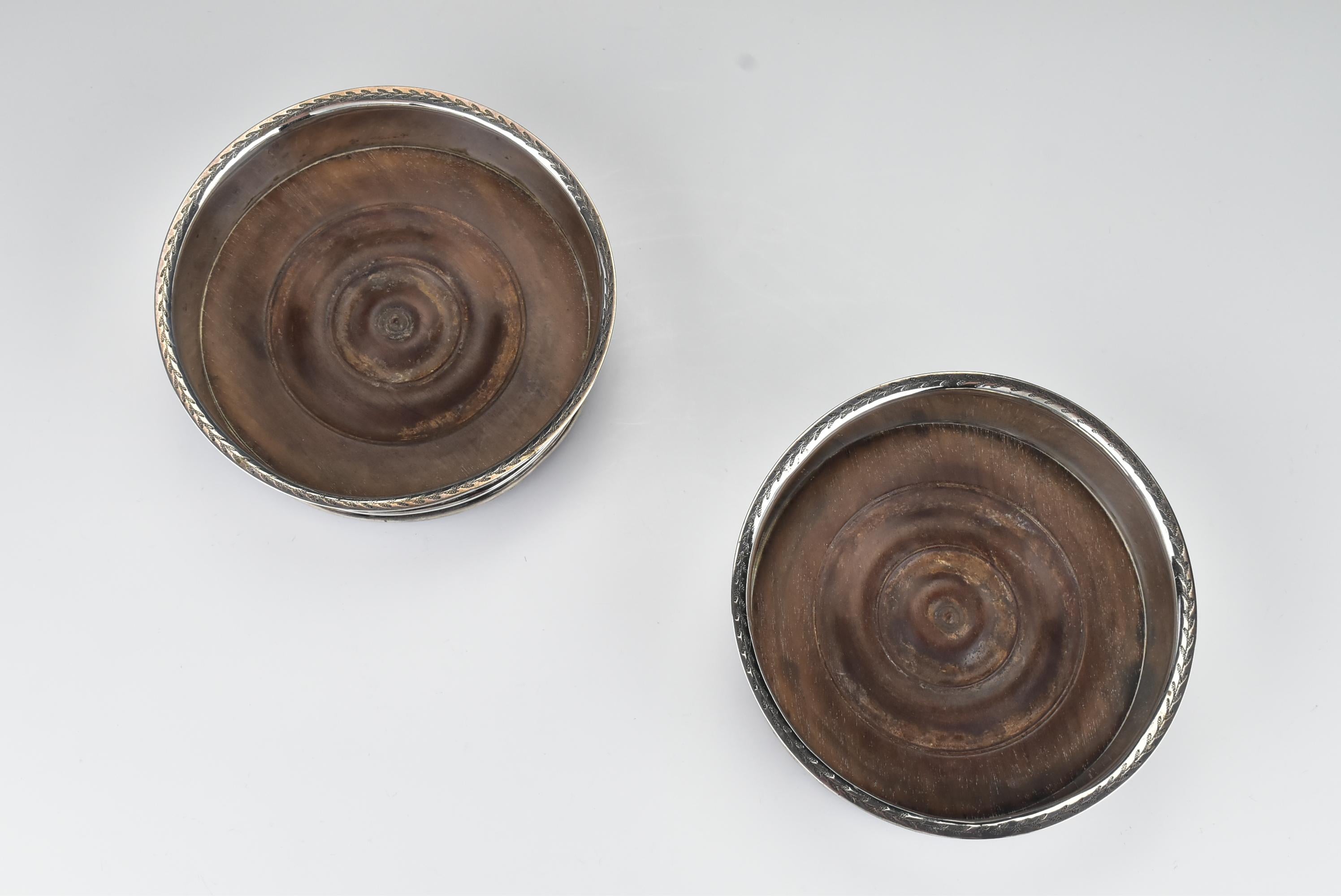 British Pair of 1800 English Sterling Silver Wine Coasters by William Sumner I of London